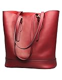Tote Shoulder Handbag, Genuine Leather Bucket