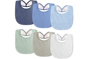 Kewlife gift Muslin Baby Bibs 6-Pack Baby Drool Bandana Bibs for Baby Girls Boys Infant Newborn Toddler Drooling and Teething