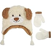 Toddler Winter Hat and Gloves Set for Ages 4-7 or Boys & Girls Winter Hat & Toddler Mittens Ages 2-4