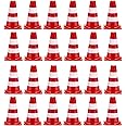 NUOBESTY 60pcs Mini Red Traffic Cones Small Roadblock Cone Models Simulation Construction Cone Toys for Children Sand Table Road Parking Field Marker Sign DIY Ornaments