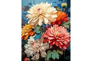 Miairivy Paint by Numbers Kit for Adults, DIY Color by Number Set on Canvas, Extremely Creative Acrylic Oil Paintings Crafts, Gifts and Home Decor- Peony Flowers (16 X 20 inches)