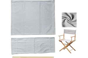 Wonafa 1 Set Director Chair Canvas Replacement with Wood Stick,21.2" L x 16.1" W Portable Replacement Cover Canvas for Directors Chair,Casual Home Director Chair Replacement Canvas (Grey)
