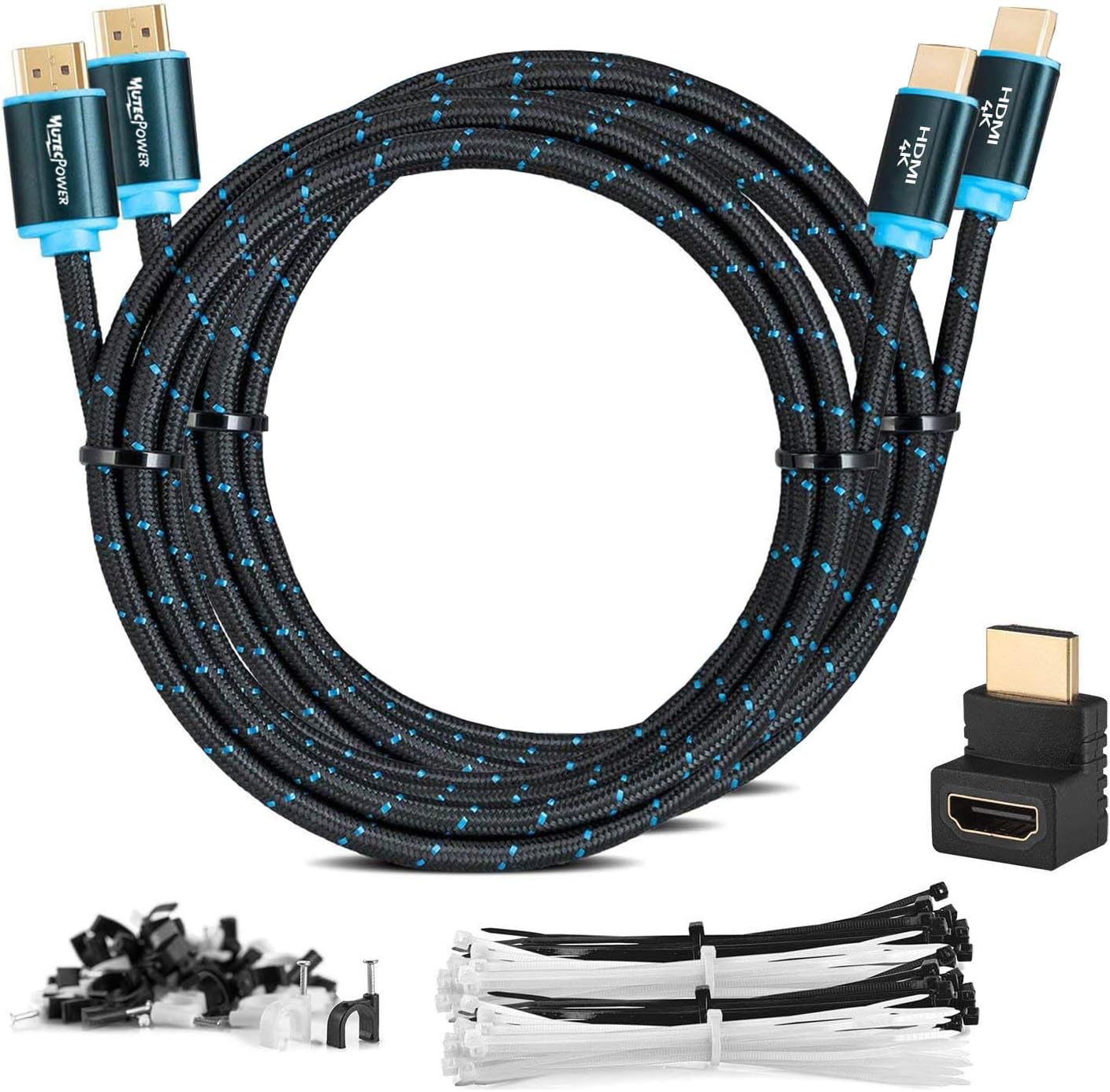 MutecPower 2 PACK High Speed 3 Meter HDMI 2.0 Cable with Ethernet 30 AWG Supports 3D 4Kx2K/60HZ & Audio Return Channel