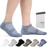 Bulinlulu Diabetic Socks for Men Women,6 Pairs Low Cut Non Binding Diabetic Socks,Ankle Seamless Socks for Men 6-9 9-12(Light Dark-Medium)