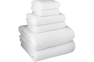 ANKING 40x80 Inches Bath Sheets Extra Large Bath Towels for Adults Super Soft Quick Dry Light Weight Lint Free Microfiber Shower Towels (White,6Pack)
