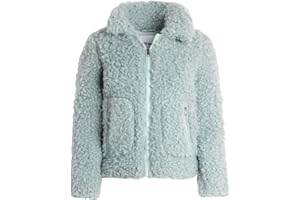 Steve Madden Girls' Jacket – Zip Up Sherpa Fleece Sweatshirt Jacket – Casual Teddy Coat for Girls (4-16)