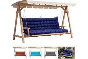 FAMIROSA Porch Swing Cushions, 60 x 40 x 4in Thick Replacement Cushions for Outdoor Furniture, 2-3 Seater Water-Resistant and