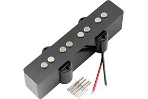 MUSICLILY Artec JOA4 Alnico 5 Vintage Tone Jazz Bass Bridge Pickup 6.3K for 4 String J-Bass Electric Bass, Black