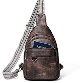 Leresas 7L Sling Bag for Women Men Vegan Leather Crossbody Bags Fanny Pack Purse Backpack Over Shoulder Bag Travel Anti Theft