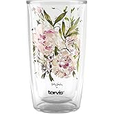 Tervis Kelly Ventura Floral Vista Crystal Collection Pink Peony Made in USA Double Walled Insulated Tumbler Travel Cup Keeps Drinks Cold & Hot, 16oz, Pink Peony
