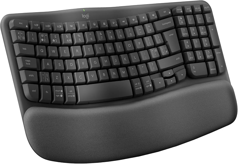 Wave Keys kabellose ergonomische Tastatur - Grafit, Spanisches QWERTY-Layout
