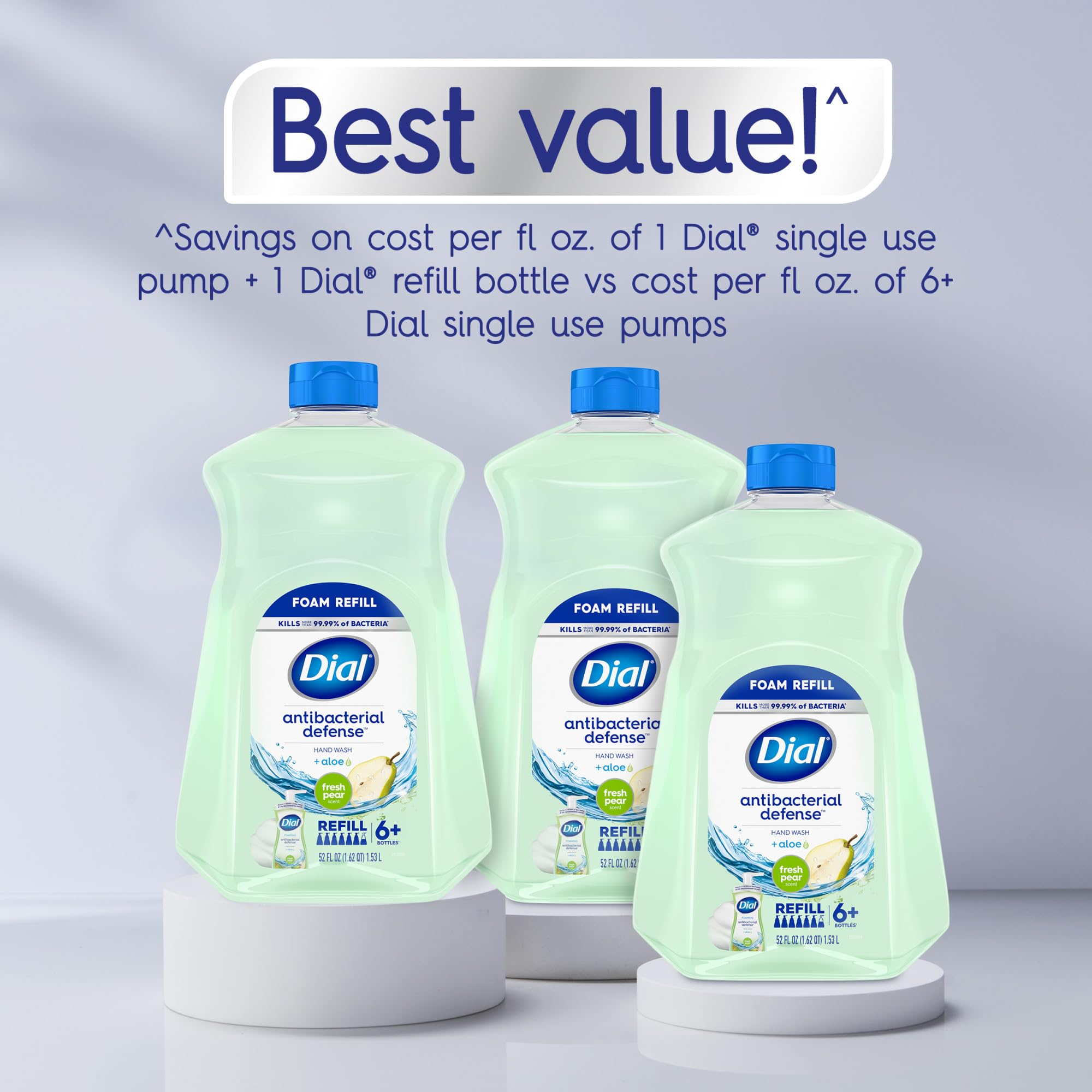 Dial Antibacterial Foaming Hand Soap Refill, Fresh Pear, 52 fl oz