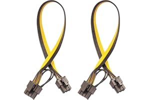 ELFJMZP 6 Pin Male to 8 Pin (6+2) Male PCI Express GPU Power Supply PCIe Adapter Cable, Computer Suitable Cable