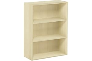 Furinno Pasir 3-Tier Open Shelf Bookcase, Steam Beech