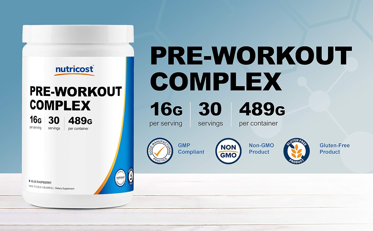 Nutricost Pre-Workout Complex Powder Blue Raspberry (30 Serv): Health & Personal Care