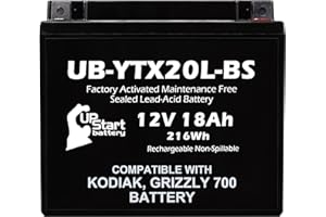UB-YTX20L-BS 12V 18Ah Replacement for 700 Battery - Compatible with 700 Battery ATV, EPS YFM70K YFM700DE YFM7FG YFM700GD 12 V