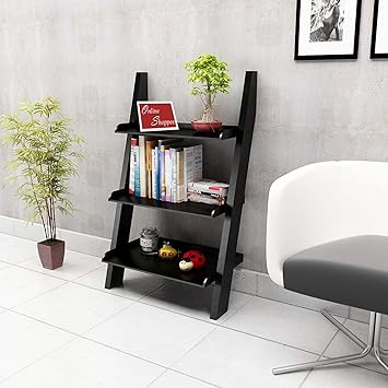 Onlineshoppee Escalera Leaning Bookcase Ladder and Room Organizer Engineered Wood Wall Shelf