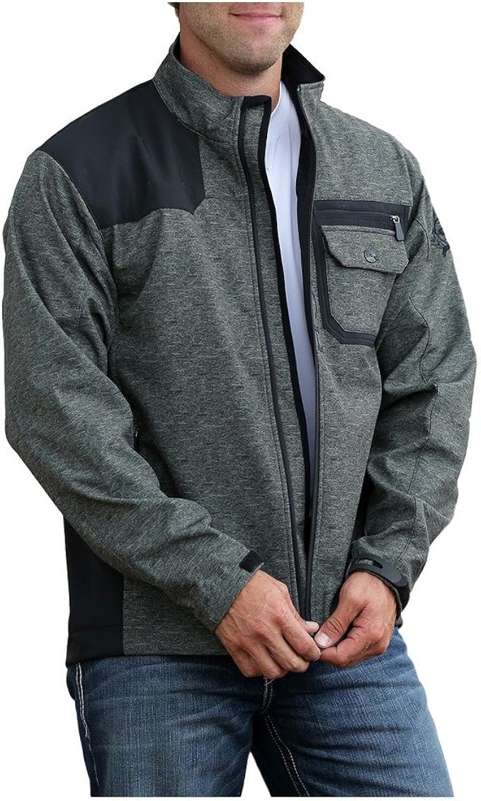 Cinch Men's Printed Contrast Bonded Softshell Jacket at Amazon Menâs Clothing store
