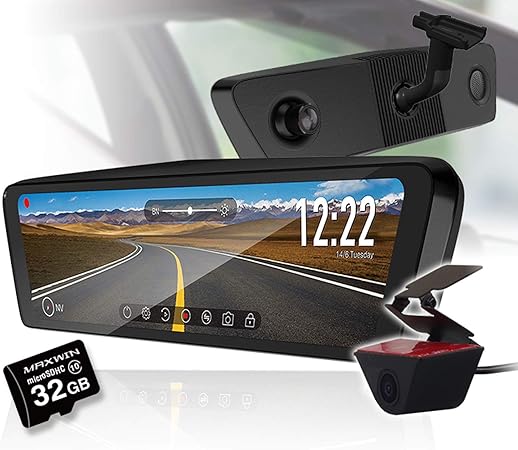 Amazon ドライブレコーダー ミラー型 日本車仕様 右ハンドル 前後録画 2カメラ デジタルインナーミラー Microsd 32gb セット 純正ミラー交換 フルhd タッチスクリーン アングル調整 Wdr 広角レンズ バック連動 駐車モード 車内 車外設置 アルファード ヴェルファイア