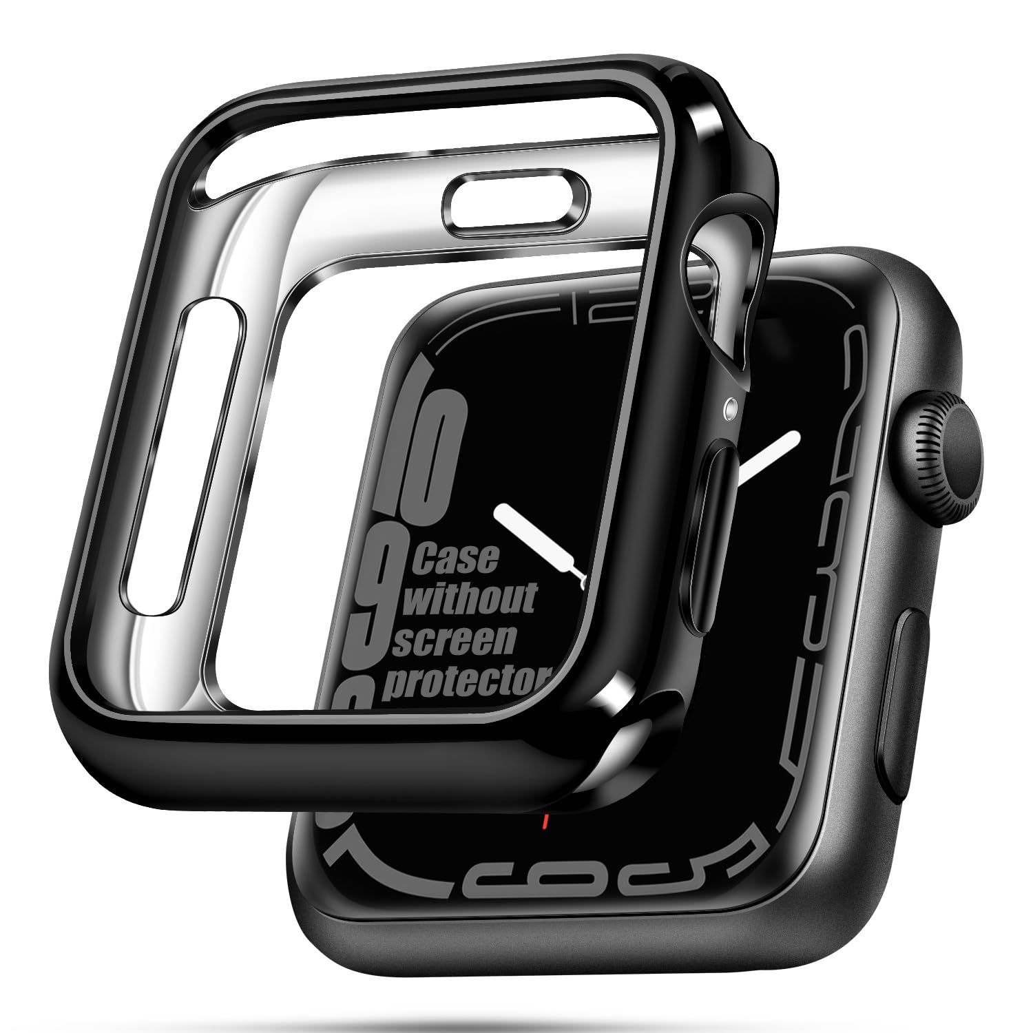 Photo 1 of top4cus 41mm Cover Environmental Soft Flexible TPU Anti-Scratch Lightweight Protective 41mm Iwatch Case Compatible with Apple Watch Series 8/7 Series 6/SE/5/4 Series 3/2/1 - Black