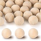 1 inch Wooden Balls, 60PCS Unfinished Round Wood Balls, 25mm Small Natural Wooden Balls for Crafts and DIY Decorative Projects