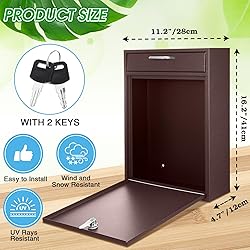 Yaocom Locking Mailbox with Key for Outdoor 16.2 x