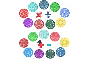FOQUYAI Math Fidget Spinners - 3D Printed, Educational Math Fact Fidget Spinner Toy - Learn Addition, Subtraction, Multiplication & Division - Perfect for Kids, Stimmers & Fidgeters (18pcs)