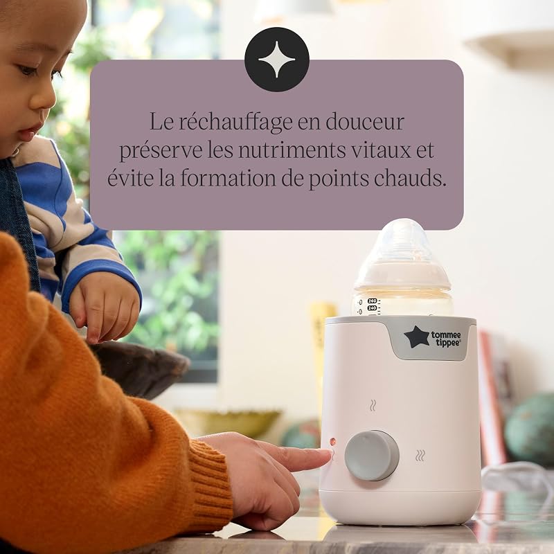 Easiwarm Chauffe-biberons et Petits Pots Électrique, Blanc, Réchauffe les Biberons en Quelques Minutes, Minuteur Automatique, Un Cadran