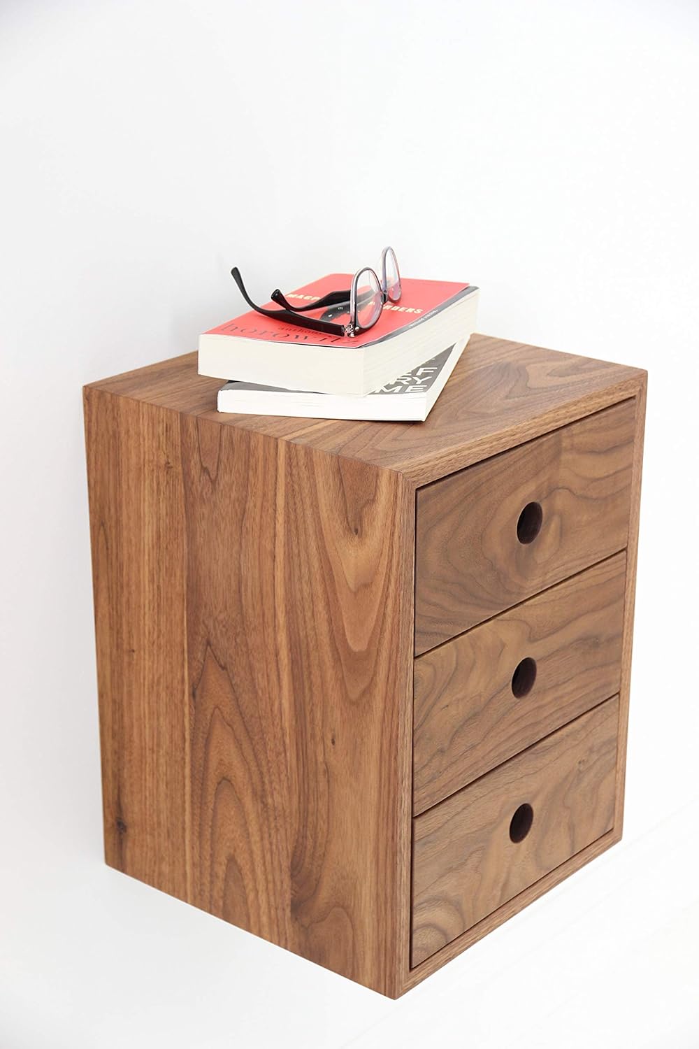 Amazon Com Narrow Floating Nightstand Handmade In Solid Walnut