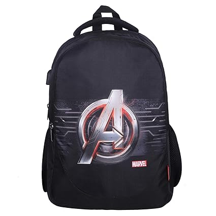 Thrumm Nylon Black Printed Back Pack Laptop Bag Backpack with Vibrant Print Avengers Tech
