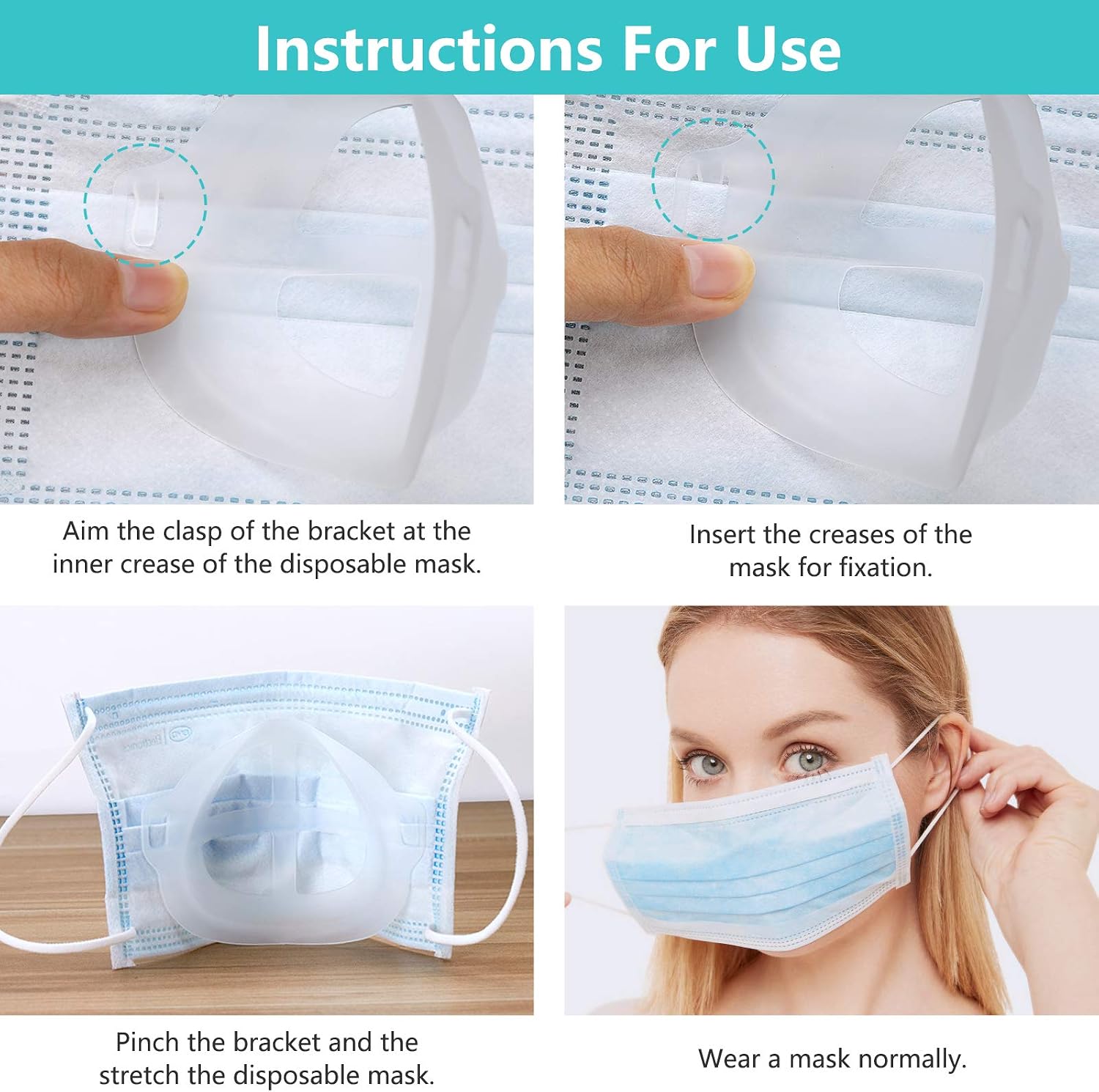 3D Mask Bracket IDOIT Internal Support Holder Frame for Comfortable Breathing Translucent Bracket for Protect Lipstick Shield Holder for MouthDIY Face Mask Accessories - Image 5