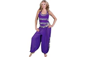 MISS BELLY DANCE MissBellyDance Harem Pants & Halter Top Belly Dancer Costume Set | Sadiqa II - CS12