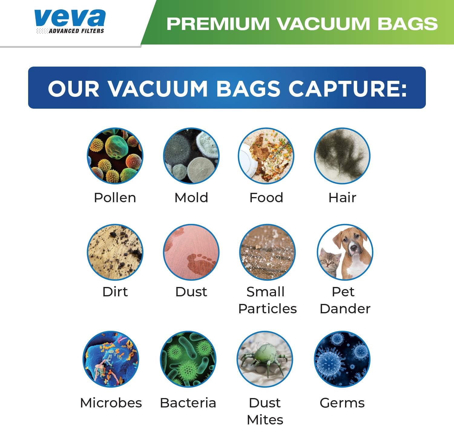 VEVA 30 Pack Premium HEPA Vacuum Bags Style F Cloth Bag Compatible with Kirby Replacement Type F, Q, 204808 204811 Avalir, Sentria I, II, G10D, Ultimate G, Diamond; G3, G4, G5, G6, G7 Cleaners -