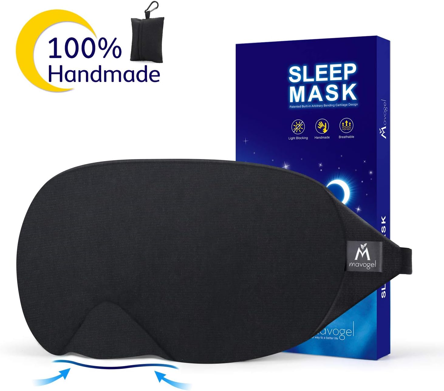 Mavogel Cotton Sleep Eye Mask Updated Design Light Blocking Sleep