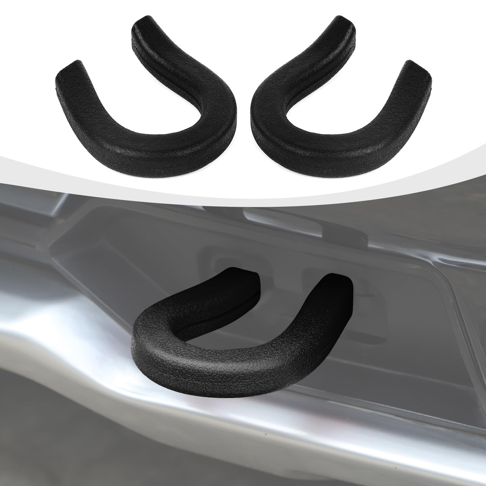Photo 1 of RAZPOY Tow Hook Cover fit for Chevy Silverado 1500 2007-2024, Front Bumper Tow Hooks Rubber Accessories, Black