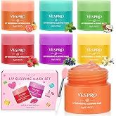 6 Pack Lip Sleeping Mask-Overnight Deep Hydrating Treatment for Dry Lips | Reduce Lip Lines &amp;Improve Lip Color with Instant Hydration, Thank You Gifts, Birthday Gifts, Skincare Gifts for Women