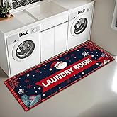 Christmas ﻿Laundry Room Runner Rug 20x47 inch Holiday Decor Runners for Kitchen Non-Slip Waterproof Long Carpet for Living Ro