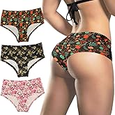 PBQOA Women's Sexy Sports Briefs Ruched Butt Lifting Panties Half Back Soft Active Yoga Underwear 3 Pack