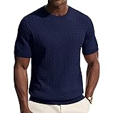 PJ PAUL JONES Mens T-Shirts Short Sleeve Textured Knit Shirt Casual Hollow Out Tee Shirts Crewneck Pullover Tees