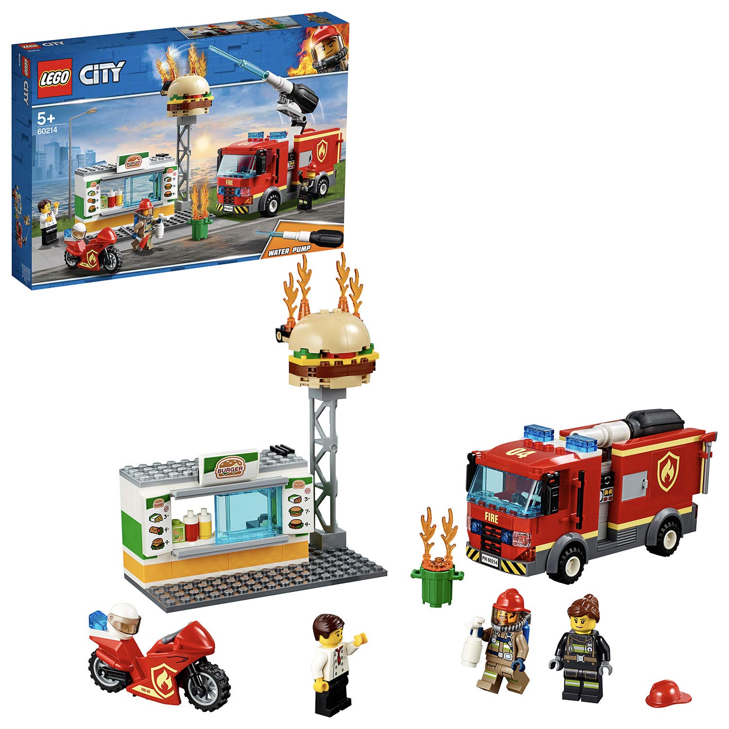 burger bar fire rescue lego