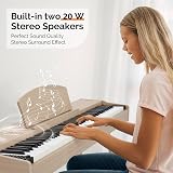 Bonnlo Glarry 88 Weighted Keyboard Piano with Stand 3-Pedal Bluetooth MIDI view 7