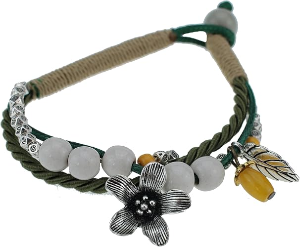 Amazon 春の花 オレンジ ブロッサムの腕輪 手作り レディース ブレスレット サイズ 約18cm ブレスレット 通販