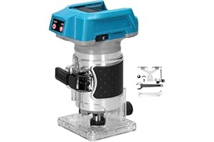 Weytoll 18V 18000RPM Brushless Trim Router, Wood Trimmer - 6.35mm Trim Diameter Cordless Palm Router, 6 Level Speed Adjustable (Tool Only)