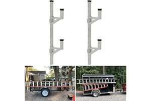 OUTPRIZE Aluminum Side Mount Trailer Ladder Rack, Lightweight Rustproof Adjustable Ladder Rack for Open and Enclosed Trailer 