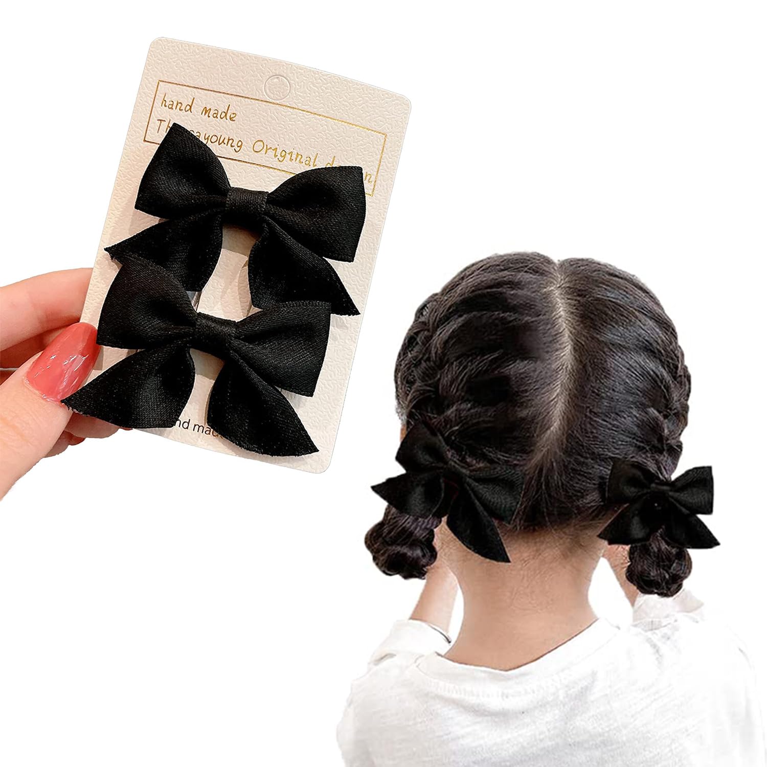 Esshogo Hair Clip Bow, Hair Bow, Hair Clip Black, Bow Hair, Hair Bow Christmas, Hair Clips Women with Bows, Hair Clips Children's Bows