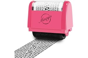 Miseyo Wide Roller Stamp Identity Theft Stamp 1.5 Inch Perfect for Privacy Protection - Pink