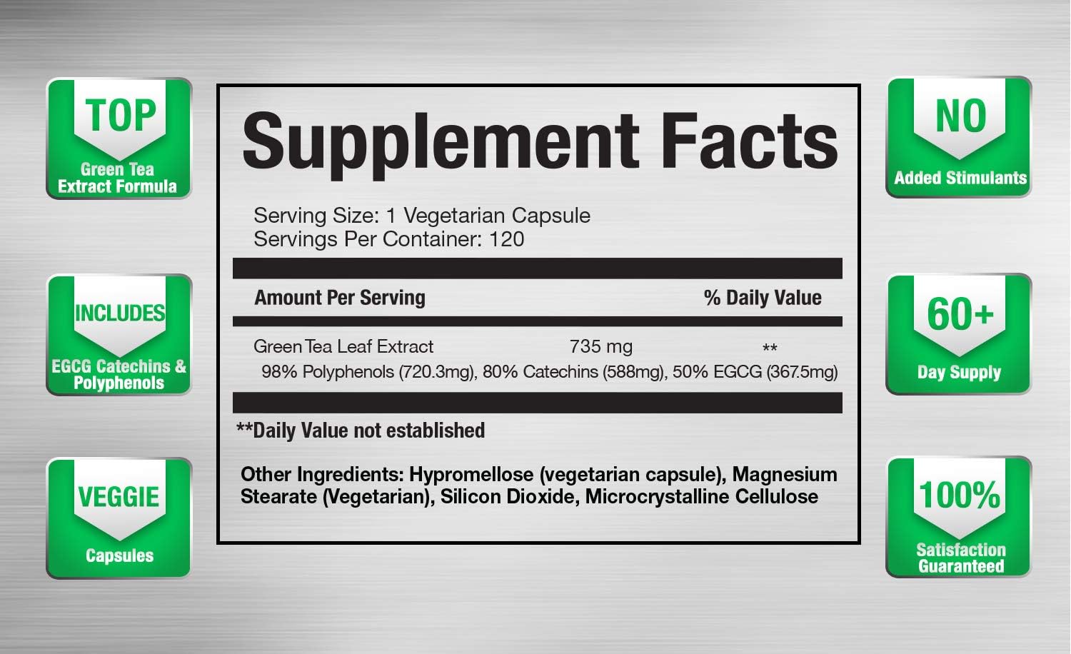 Green Tea 1500 - Egcg Green Tea Extract Supplement, Maximum Strength Egcg Green Tea Extract Capsules for a Metabolism Boost and Daily Energy by Vitamorph Labs - 120 Vegetarian Capsules: Health & Personal Care