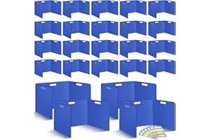 ZSMKJIAYE 24 Pcs Desk Dividers for Students 14 × 17.5 × 14 Inch Plastic Durable and Waterproof Privacy Folders Shields Test Dividers with Classroom Privacy Boards for School Study Supplies(Blue)