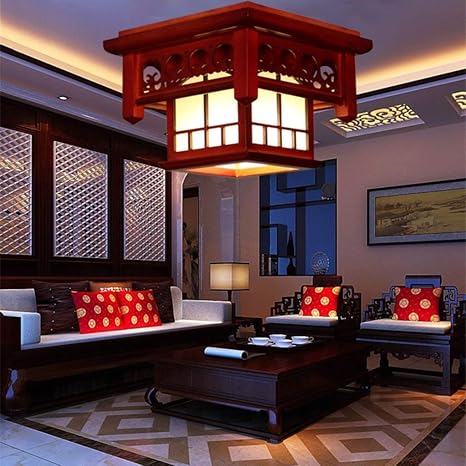 Modern Led Energy Saving Ceiling Light Chinese Wooden Home