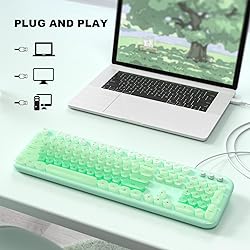 MOFII Backlit Keyboard Wired, Retro Typewriter